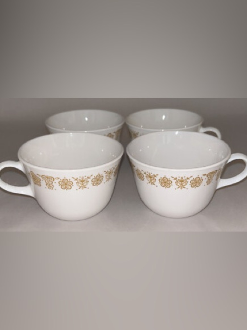 Vintage Corelle Gold Butterfly Livingware Tea Coffee Cups Mugs Set Of 8